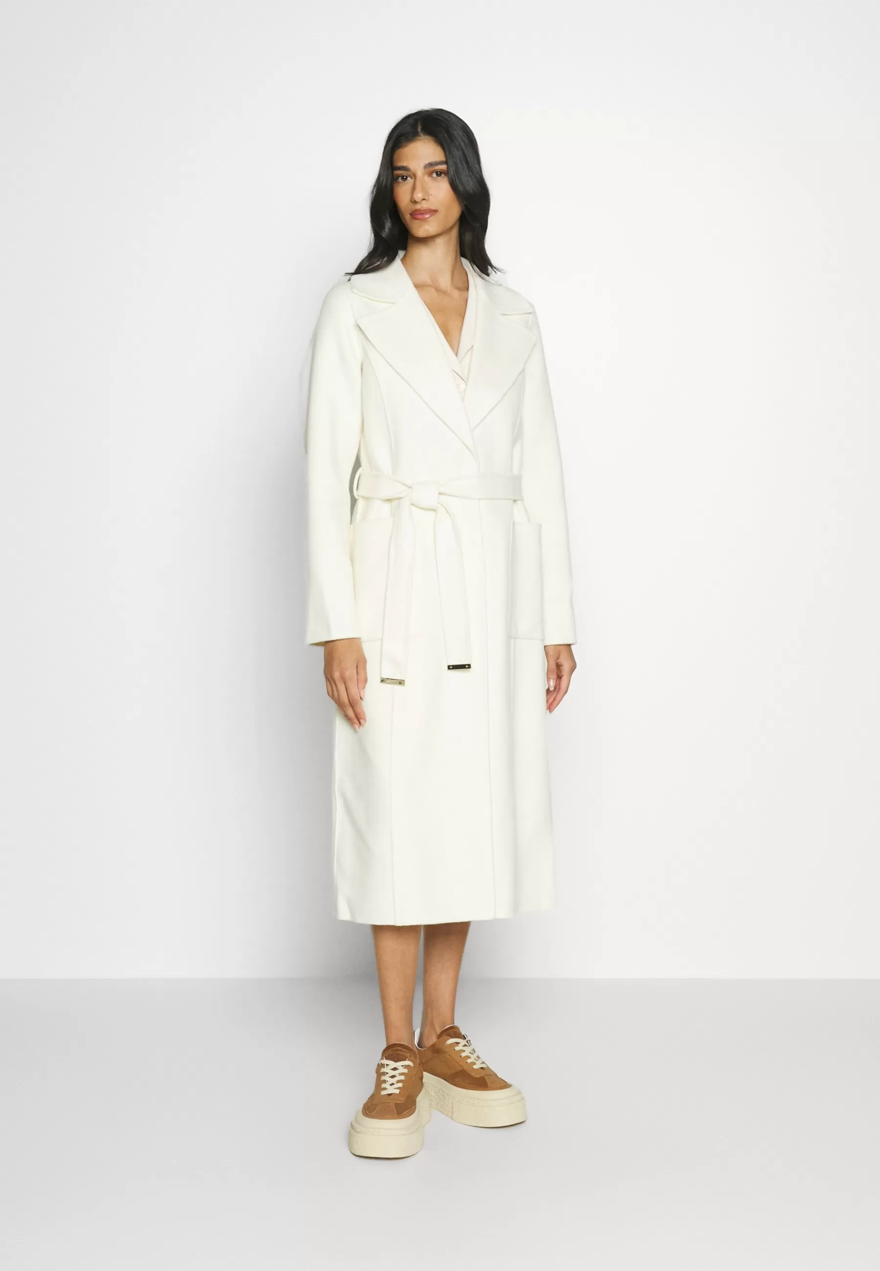 Flash Sale Belted Wrap Style Face Coat - Cappotto Classico Donna Classici