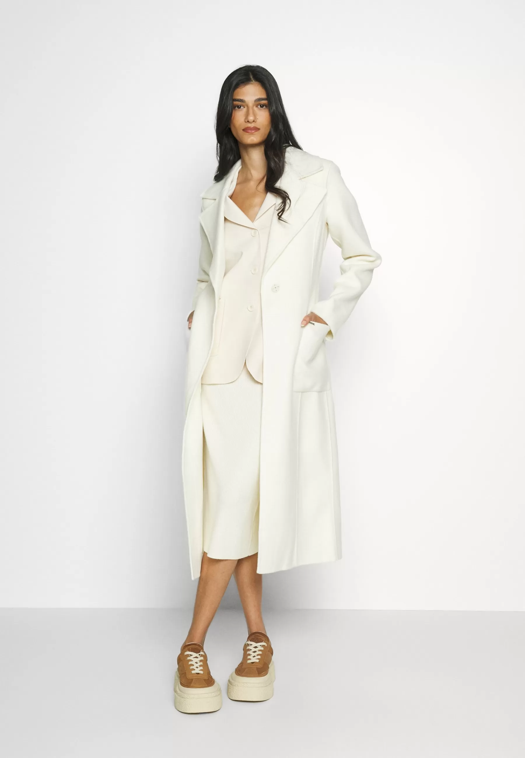 Flash Sale Belted Wrap Style Face Coat - Cappotto Classico Donna Classici
