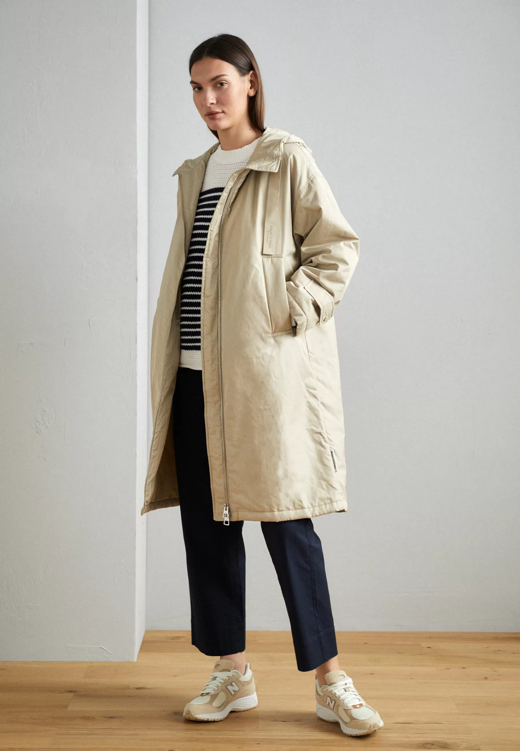 Cheap Coat Long Padded Fixed Hood Zipper Drawstring Waist - Parka Donna Parka