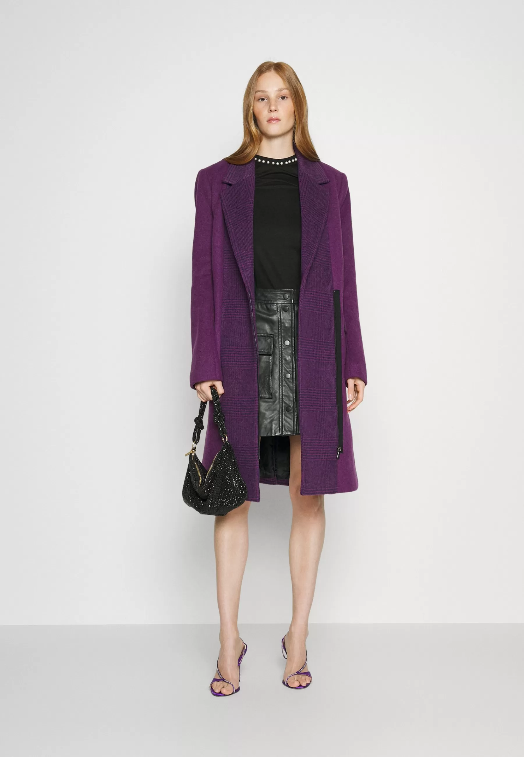 Clearance Contrast Panel Zip - Cappotto Classico Donna Classici