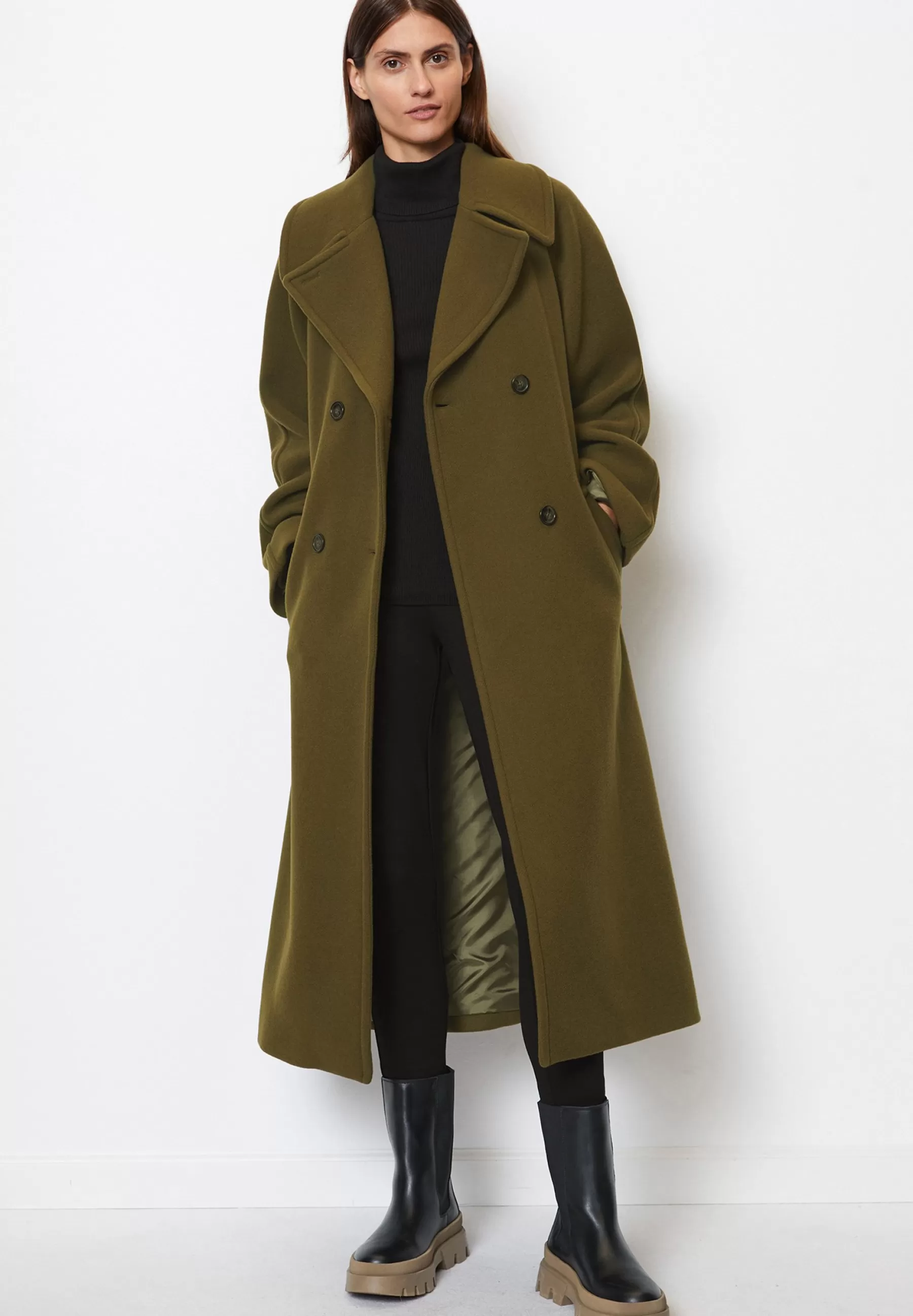 Hot Double Breasted, Long Shape, Lapel Collar - Cappotto Classico Donna Classici