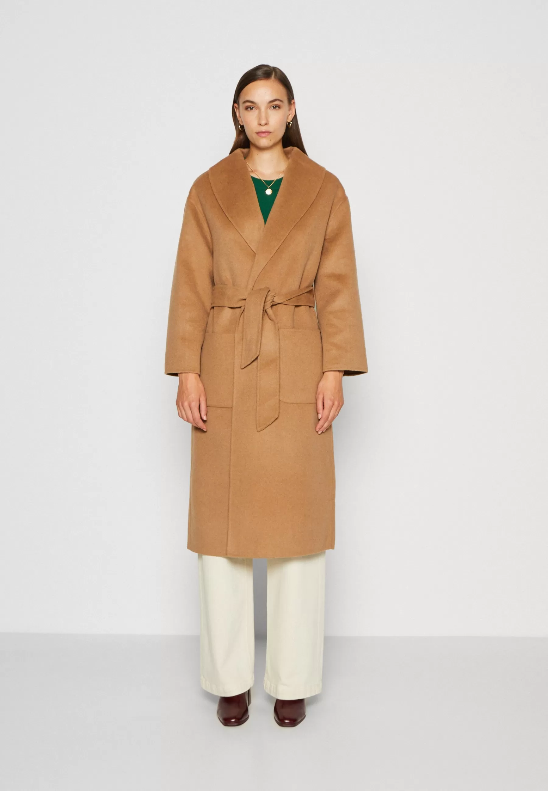 Online Handstitched Belted Coat - Cappotto Classico Donna Classici