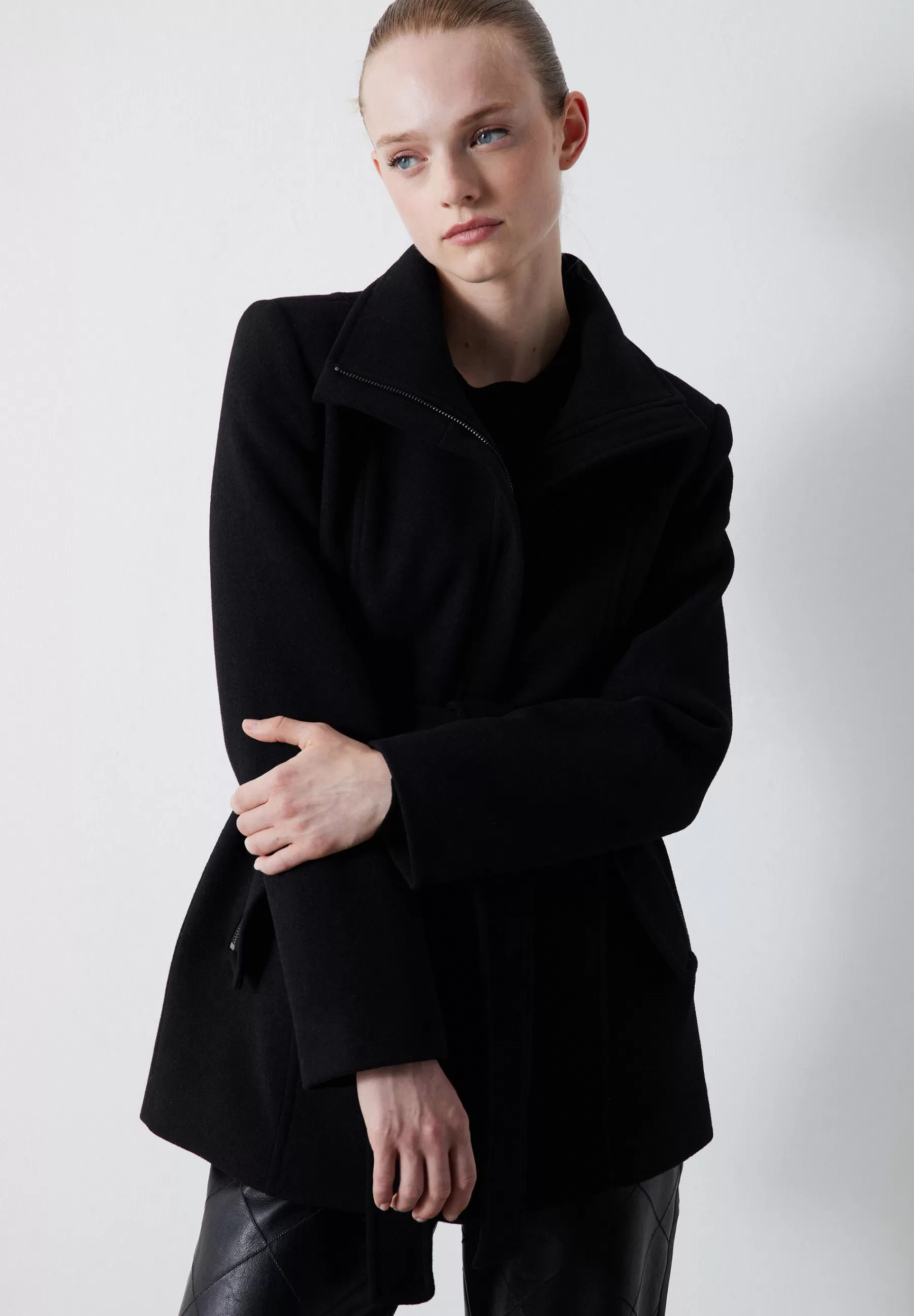 Flash Sale Heavy Regular Fit Belted Cachet - Cappotto Corto Donna Classici