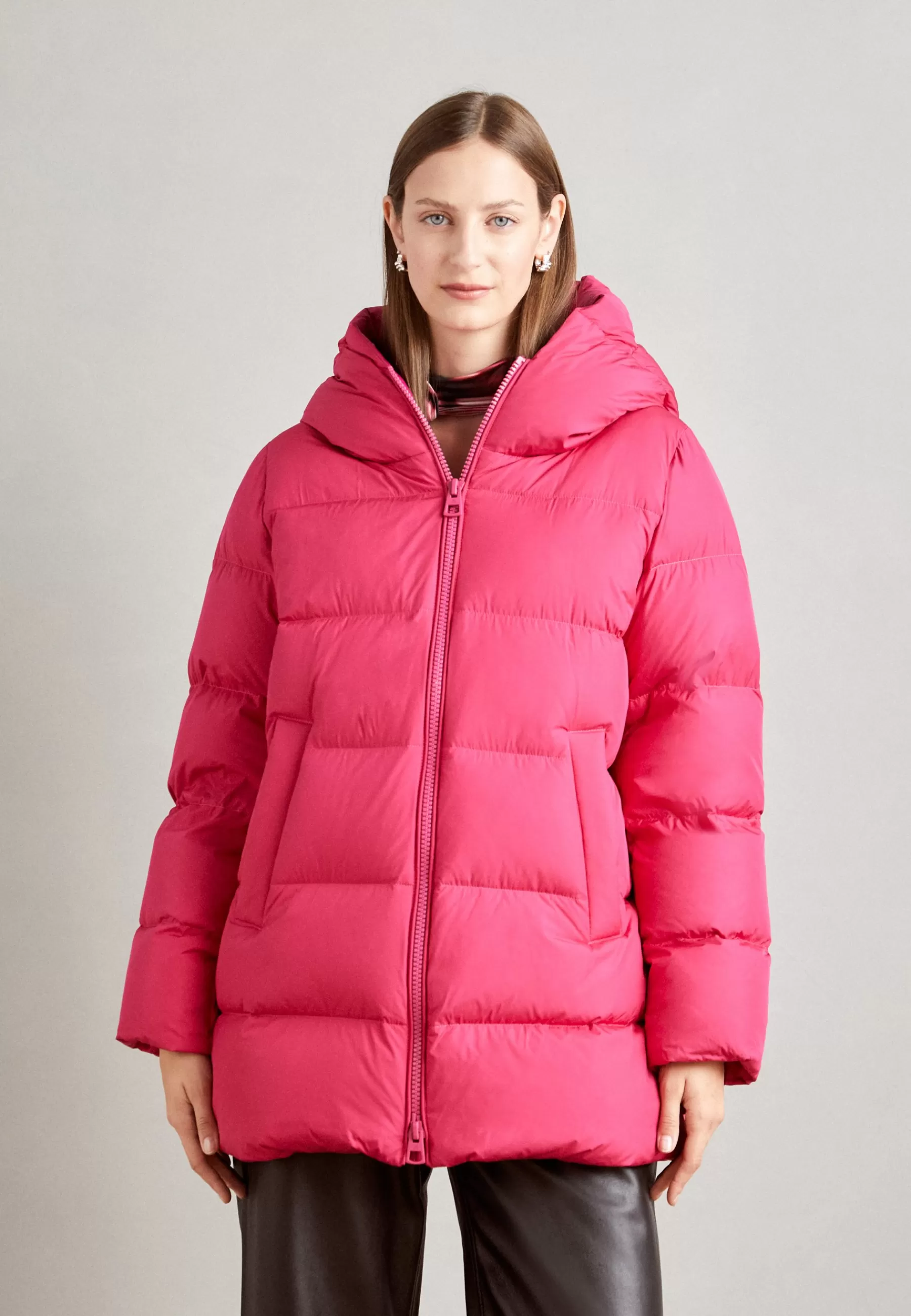New Jacket Middle Length Fixed Hood Welt Pockets - Piumino Donna Piumini Lunghi