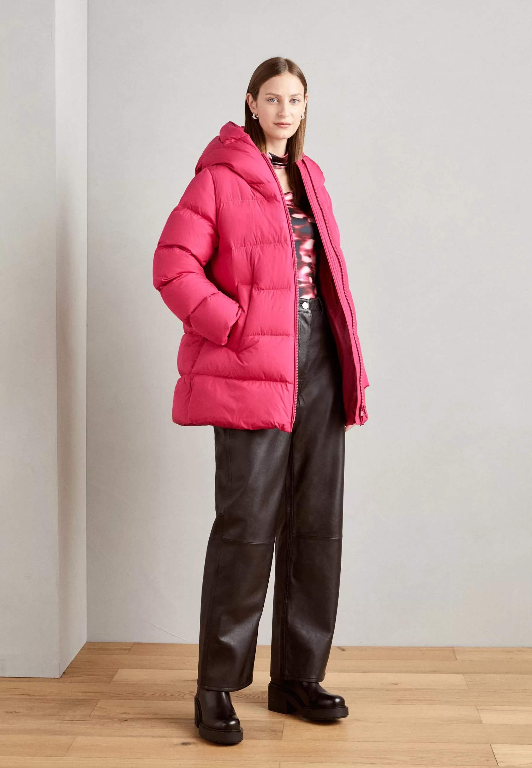 New Jacket Middle Length Fixed Hood Welt Pockets - Piumino Donna Piumini Lunghi