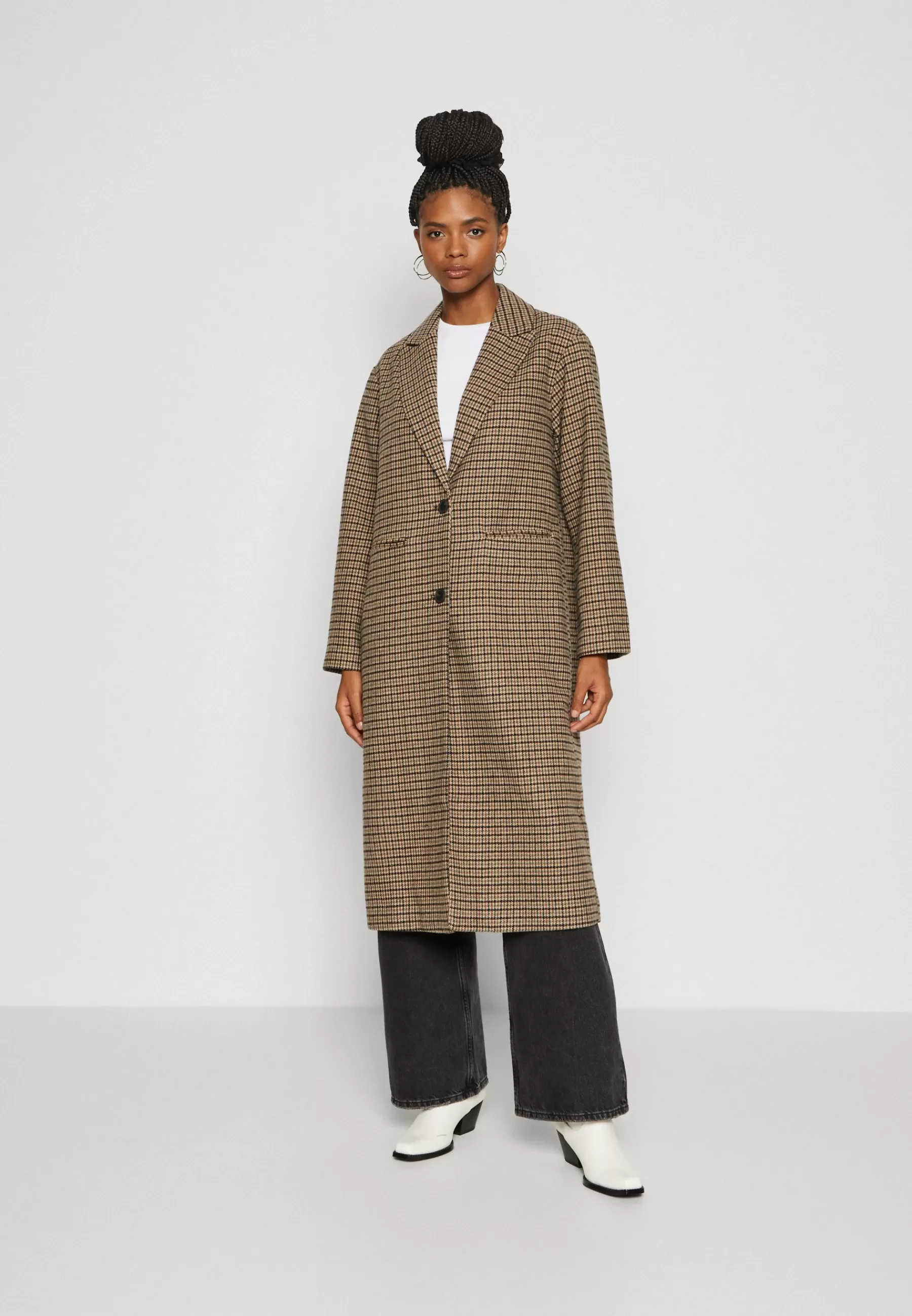 Online Onlalbertha Check Coat - Cappotto Classico Donna Classici