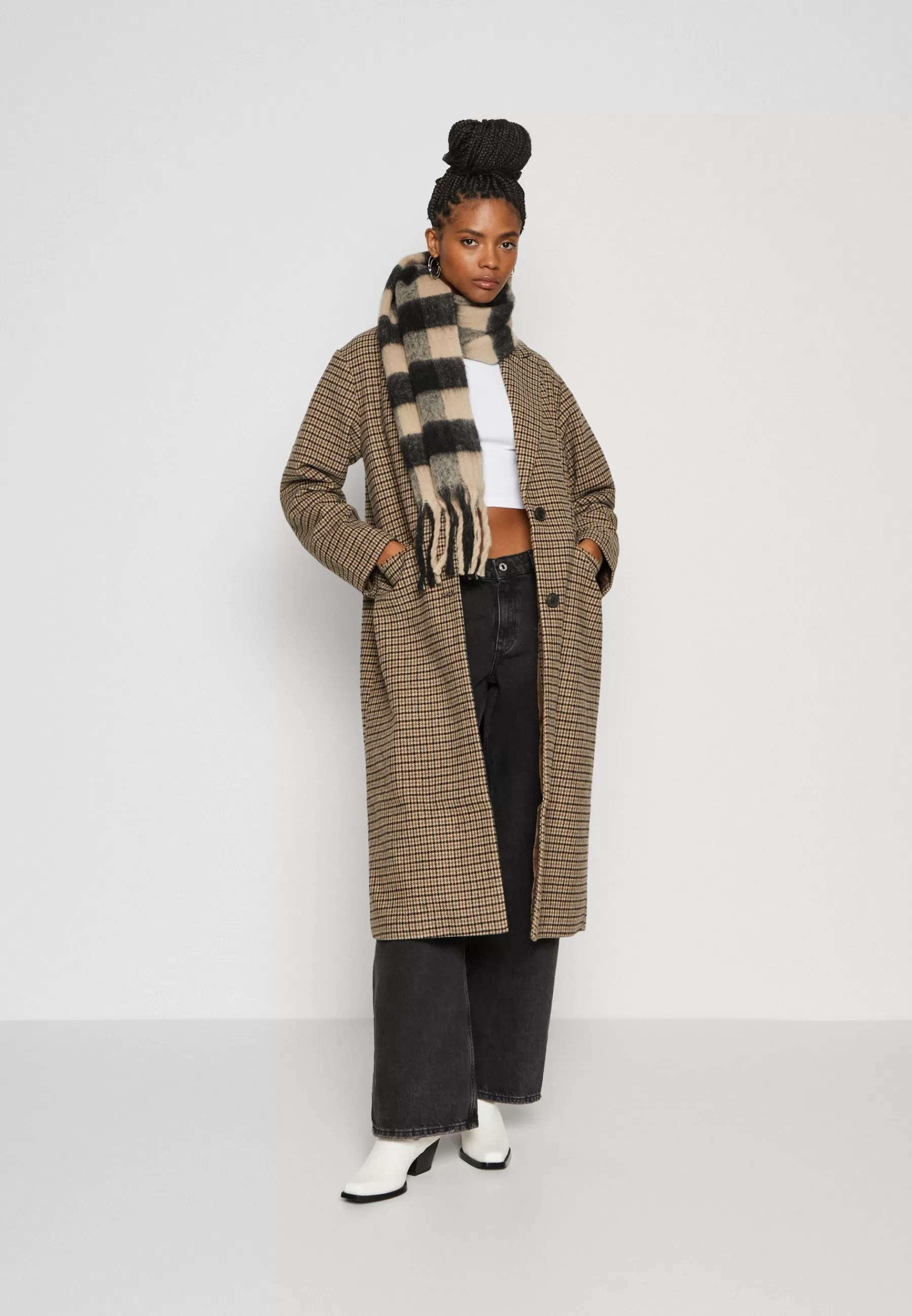 Online Onlalbertha Check Coat - Cappotto Classico Donna Classici