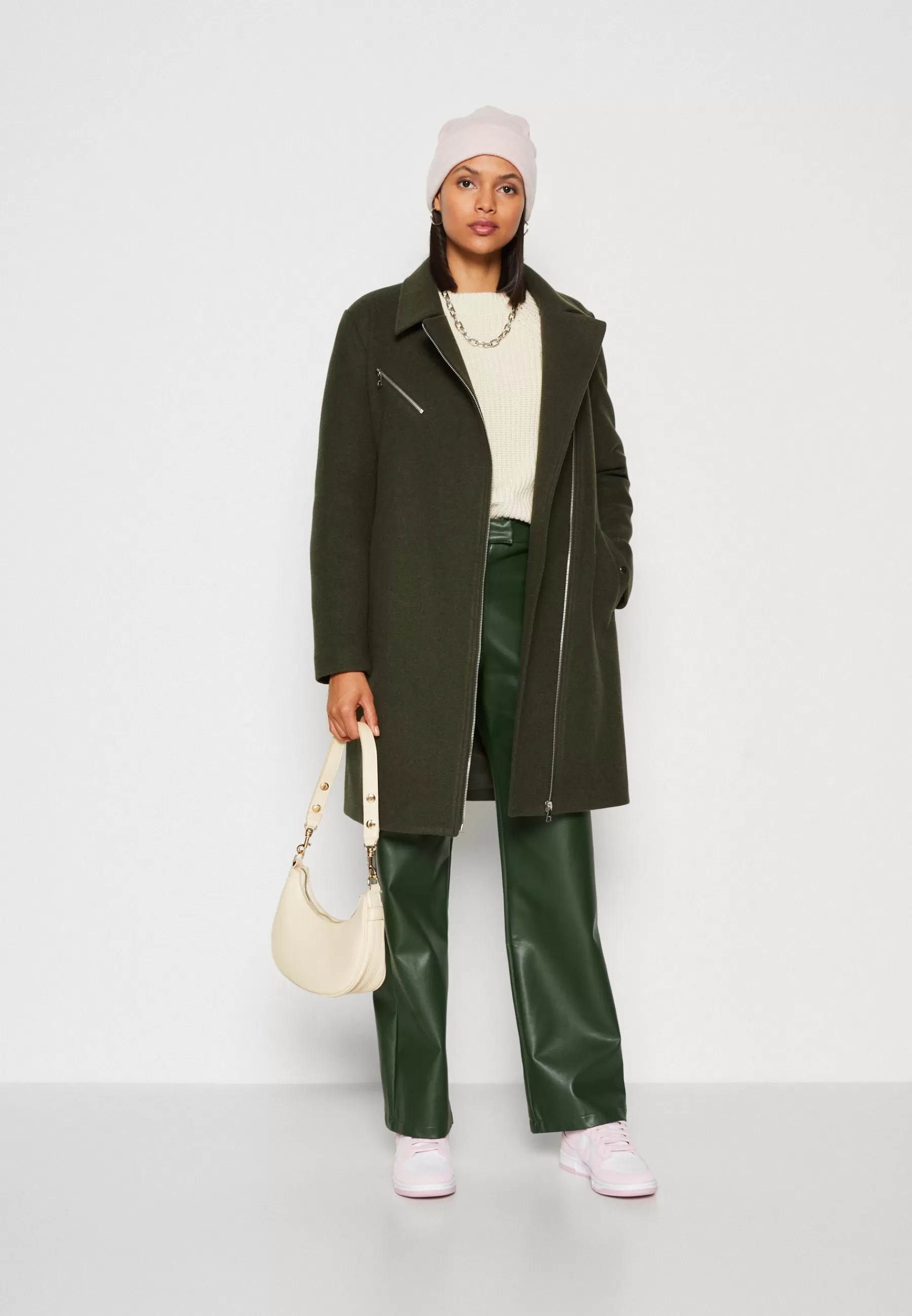 New Onlemily Zip Biker Coat - Cappotto Classico Donna Classici