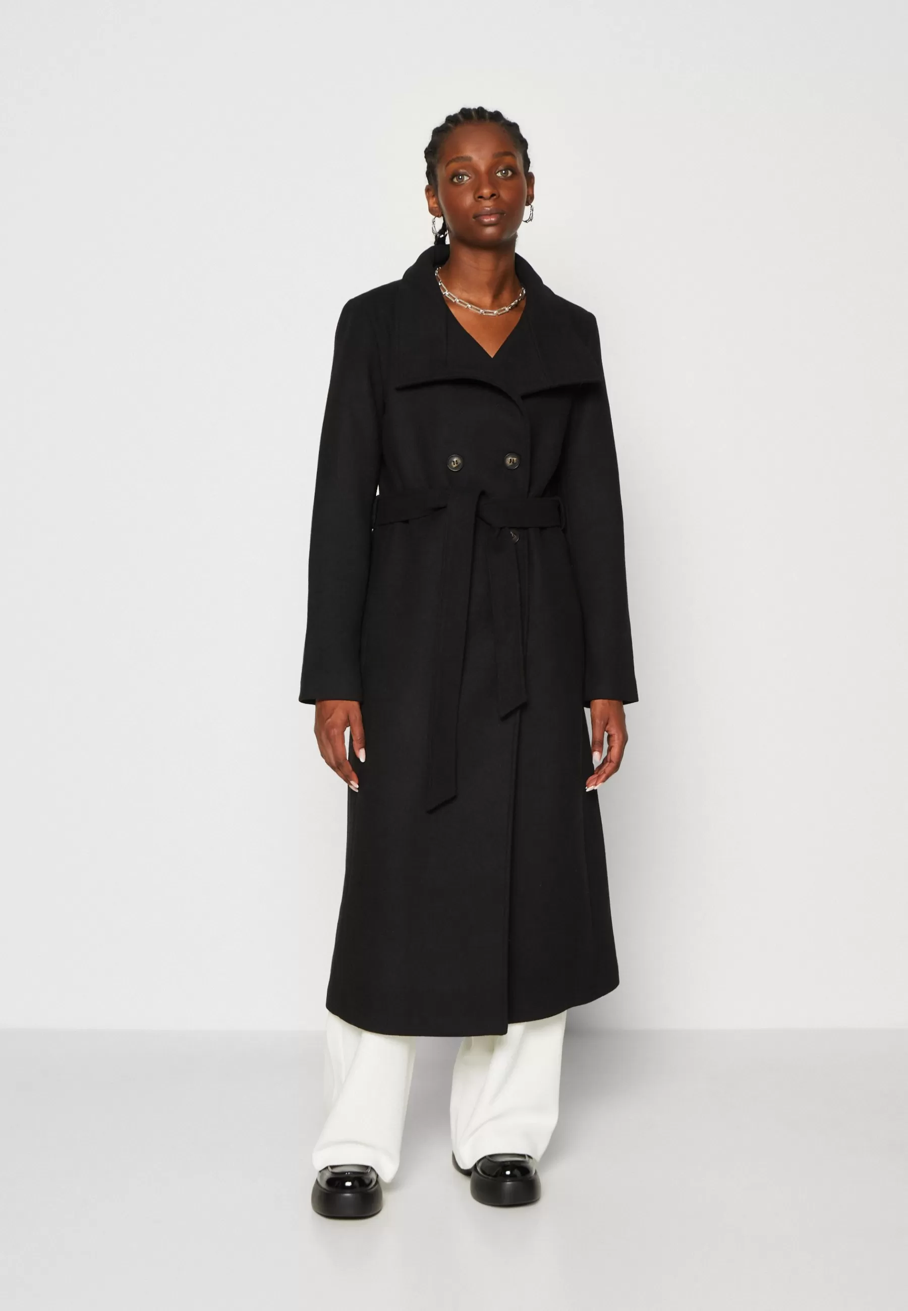 Fashion Onlmedina Long Belted Coat - Cappotto Classico Donna Classici