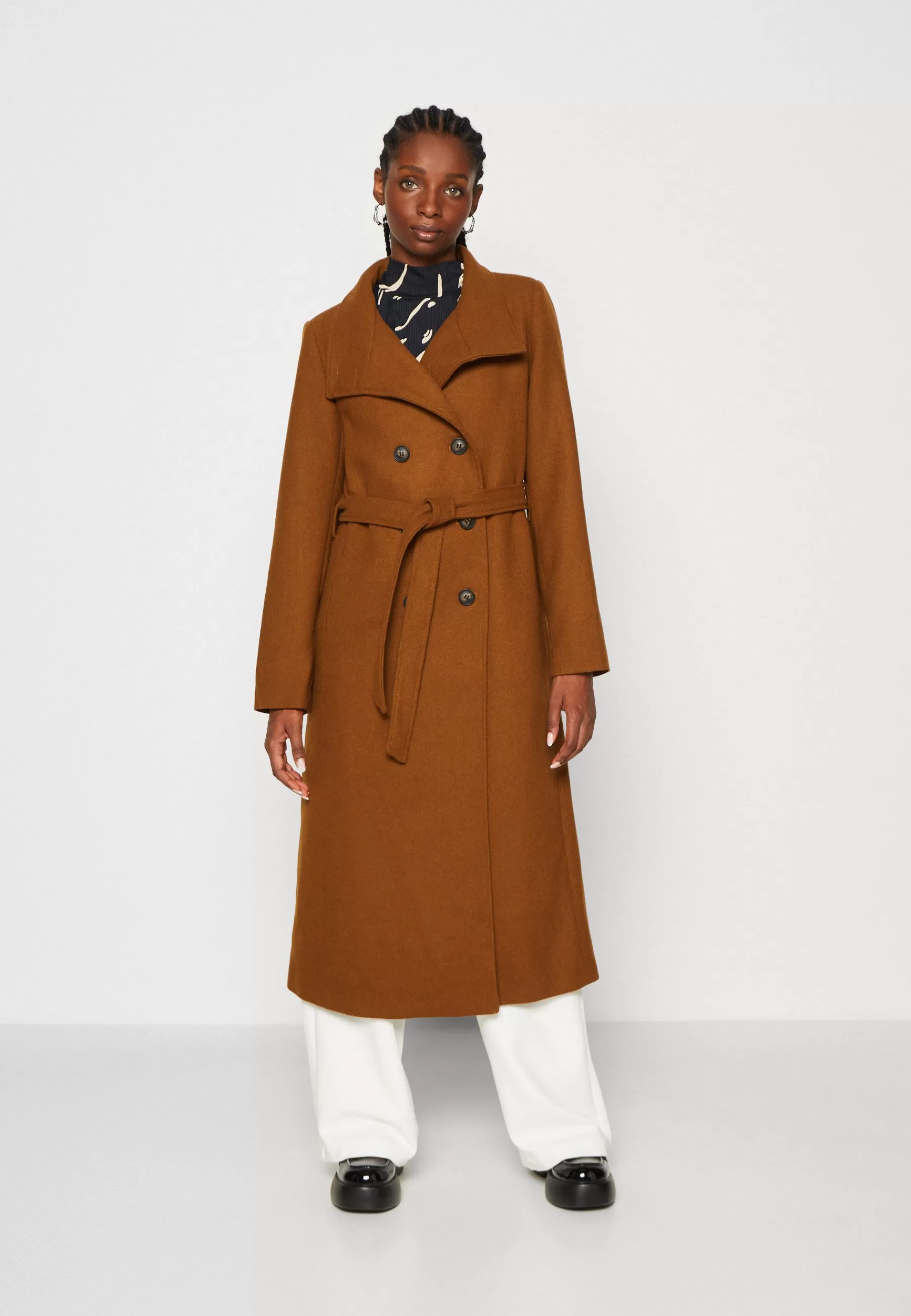 New Onlmedina Long Belted Coat - Cappotto Classico Donna Classici