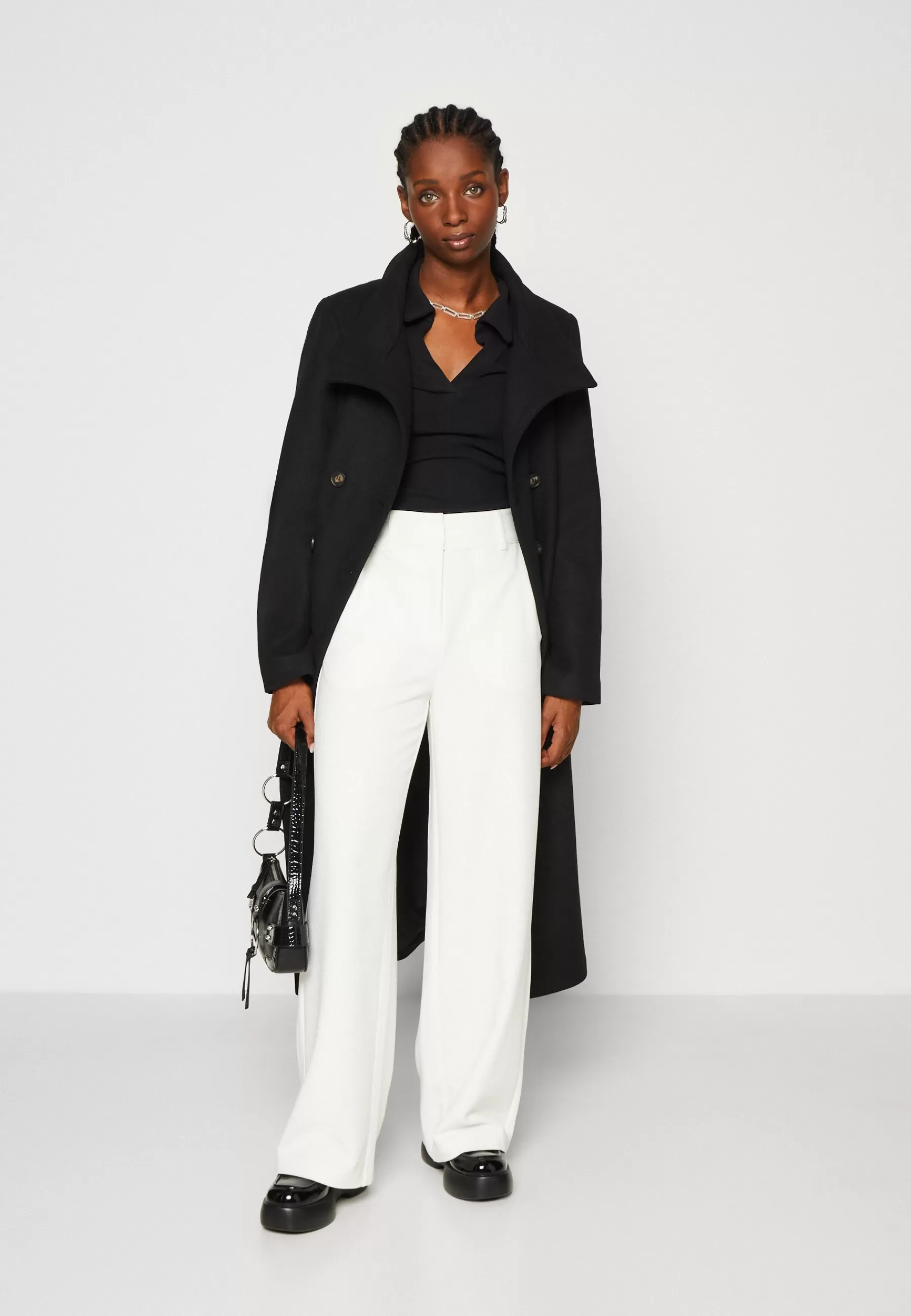 Fashion Onlmedina Long Belted Coat - Cappotto Classico Donna Classici