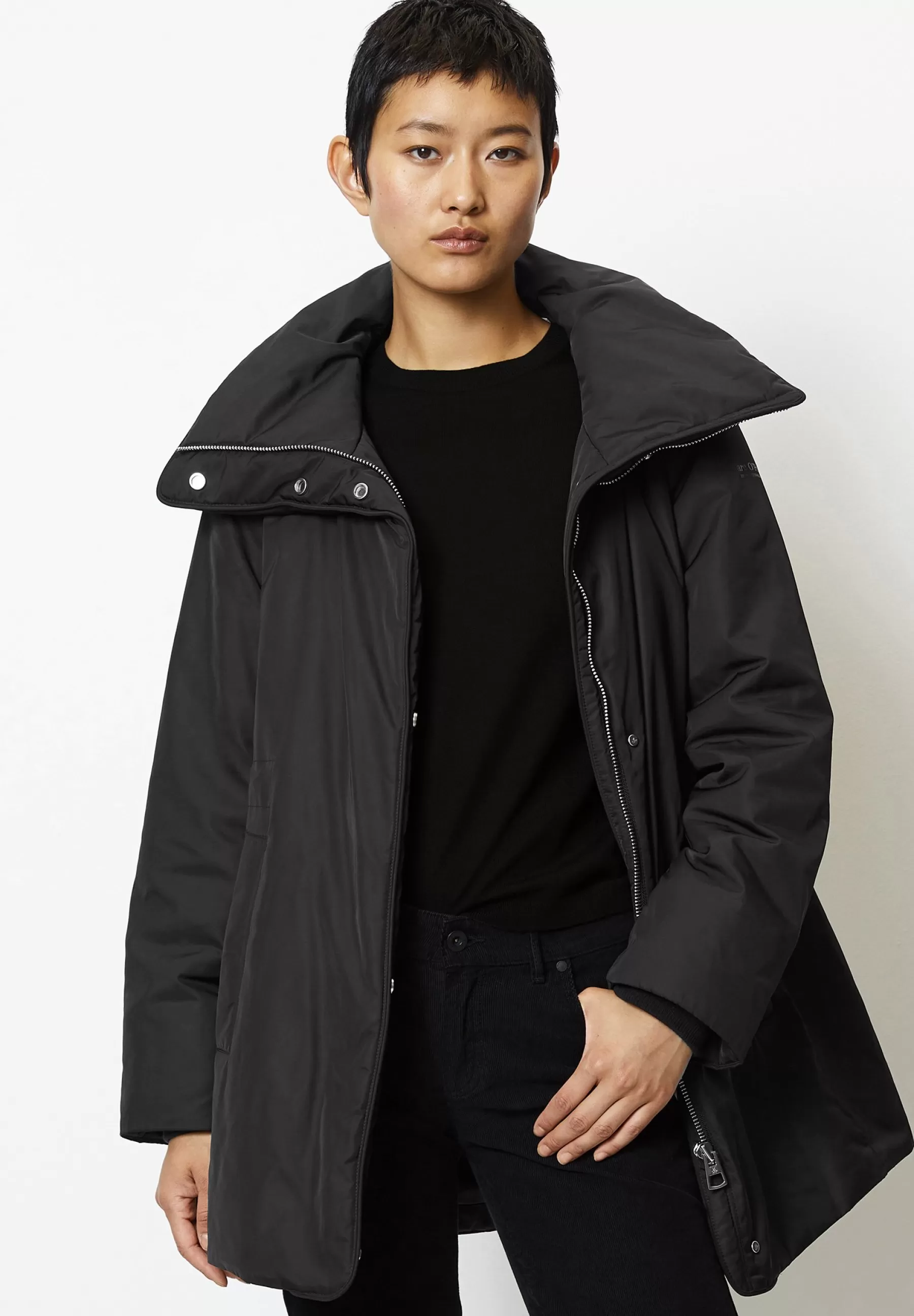 Discount Parka, Padded, Feminin Shape, Big Collar, Drawstring Waist, Welt - Parka Donna Parka