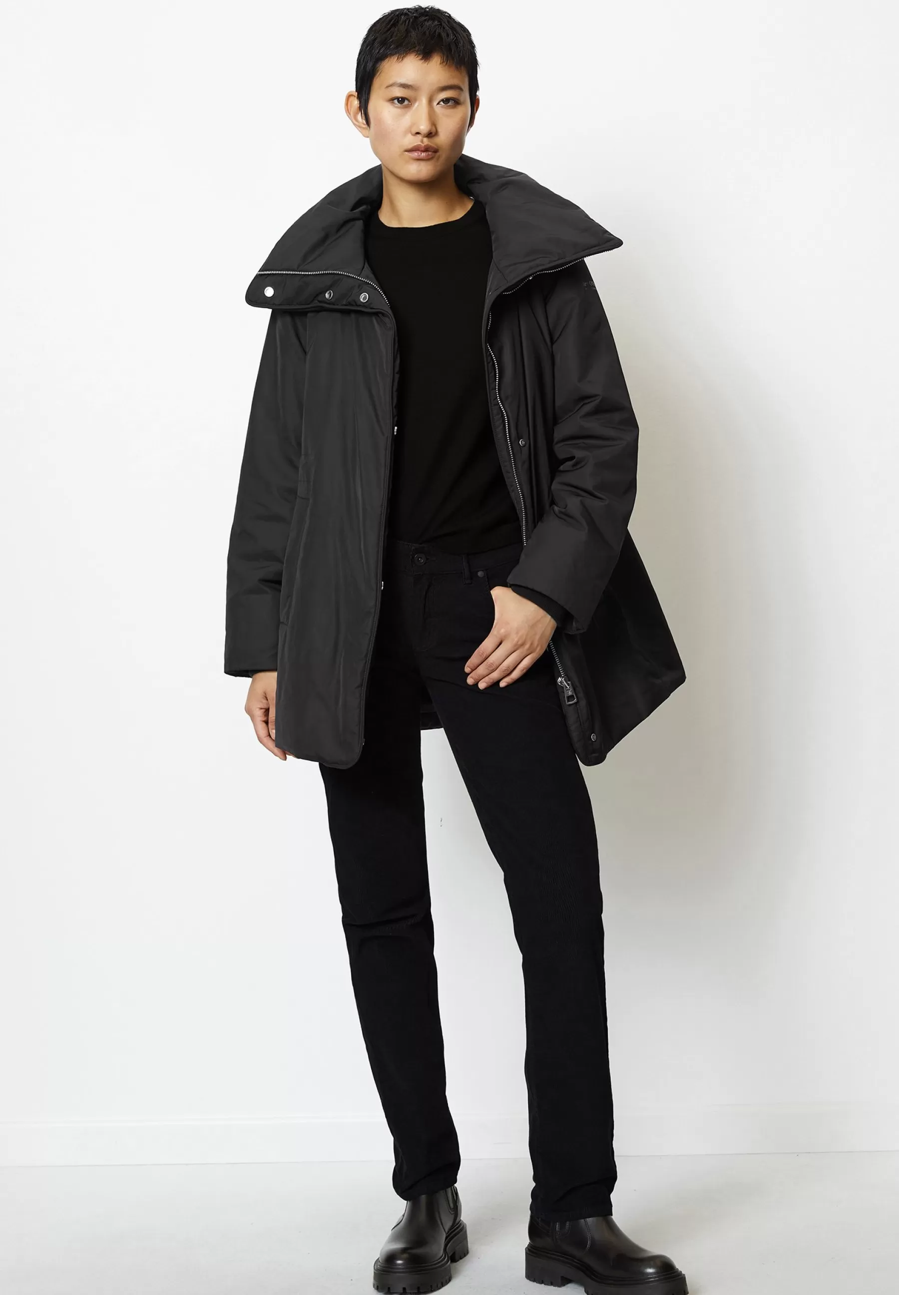 Discount Parka, Padded, Feminin Shape, Big Collar, Drawstring Waist, Welt - Parka Donna Parka