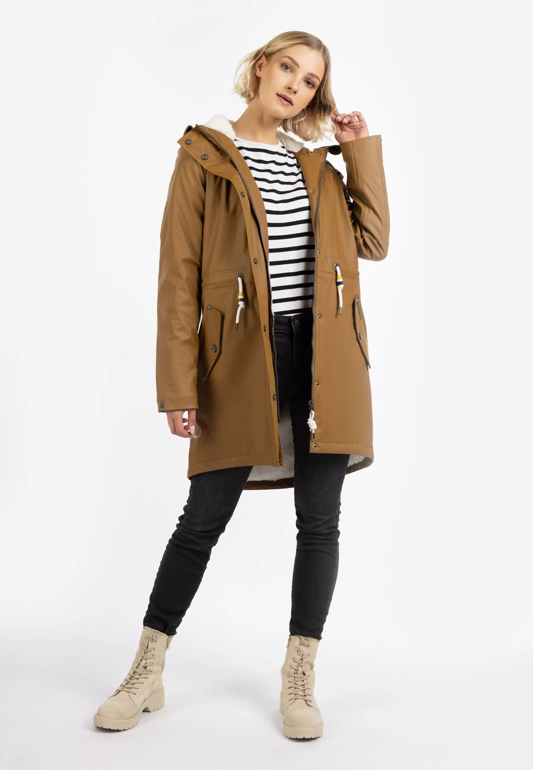 Sale Regenmantel Mit Webpelzfutter In Teddyoptik Kilata - Parka Donna Parka