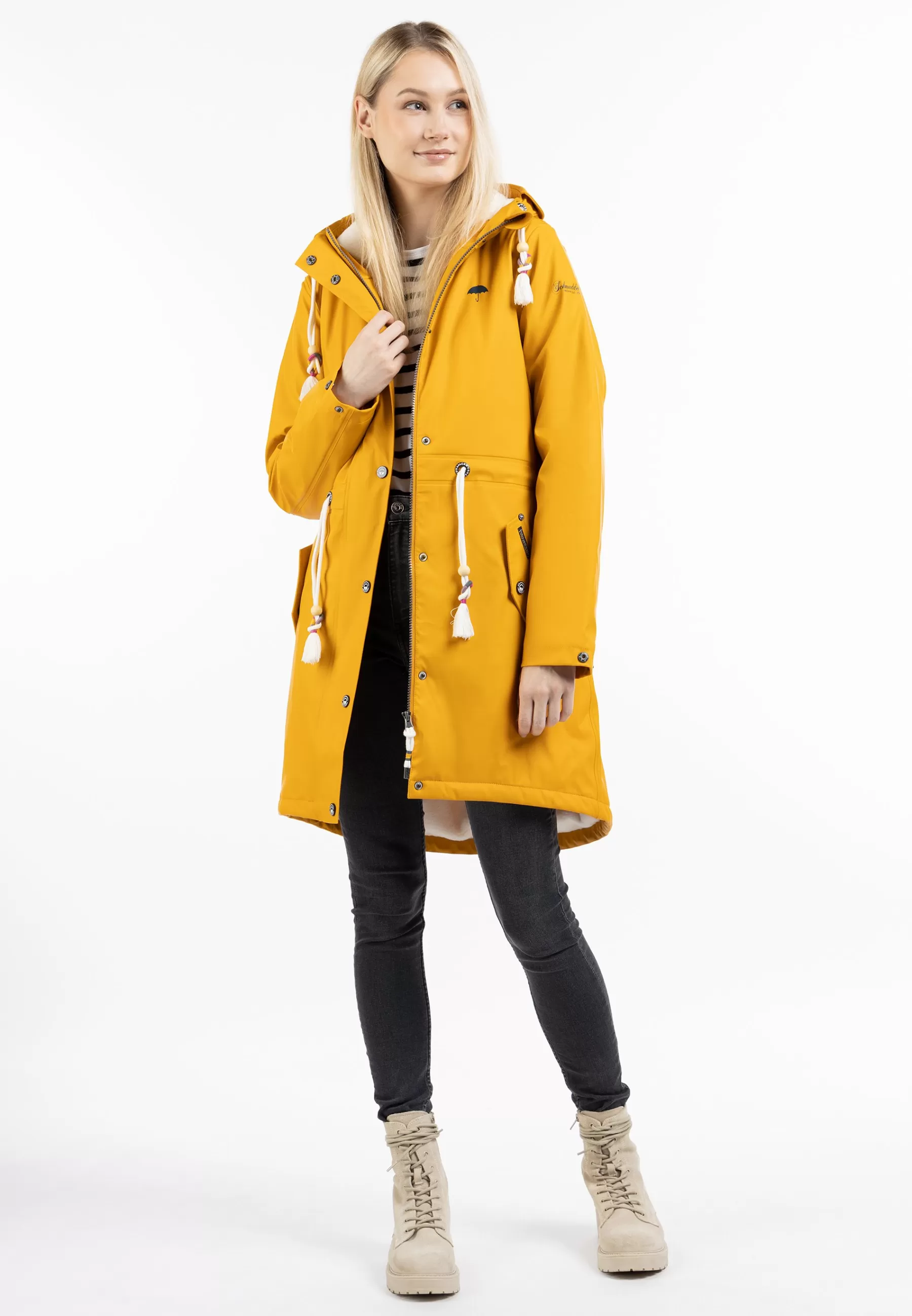 New Regenmantel Mit Webpelzfutter Keyti - Parka Donna Parka
