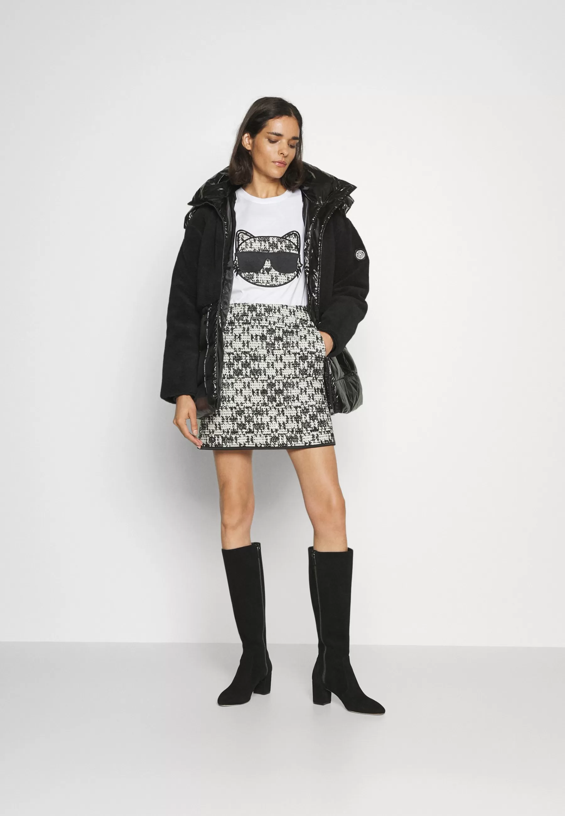 Store Shearling Mix Jacket - Piumino Donna Piumini Lunghi