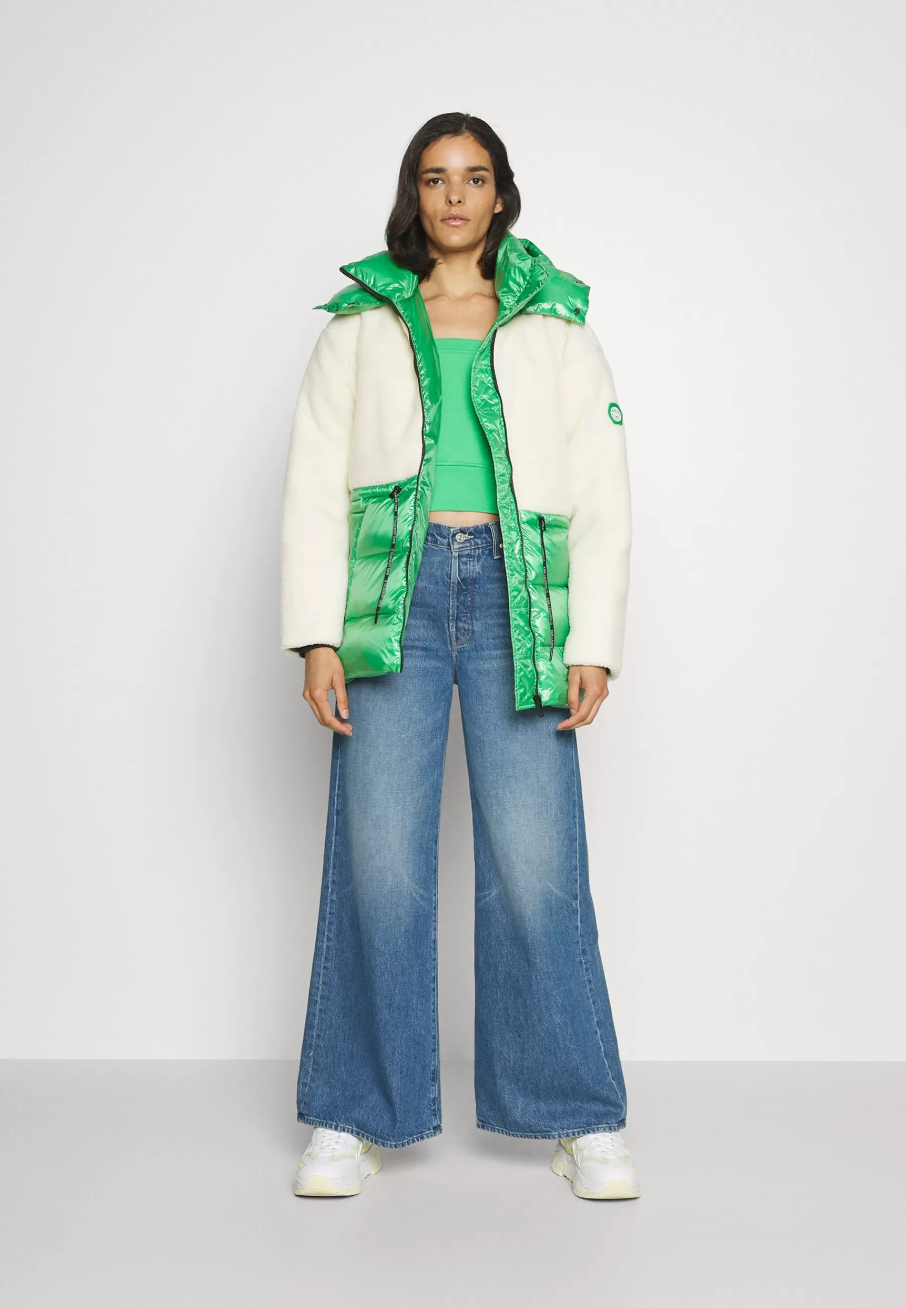 Clearance Shearling Mix Jacket - Piumino Donna Piumini Lunghi