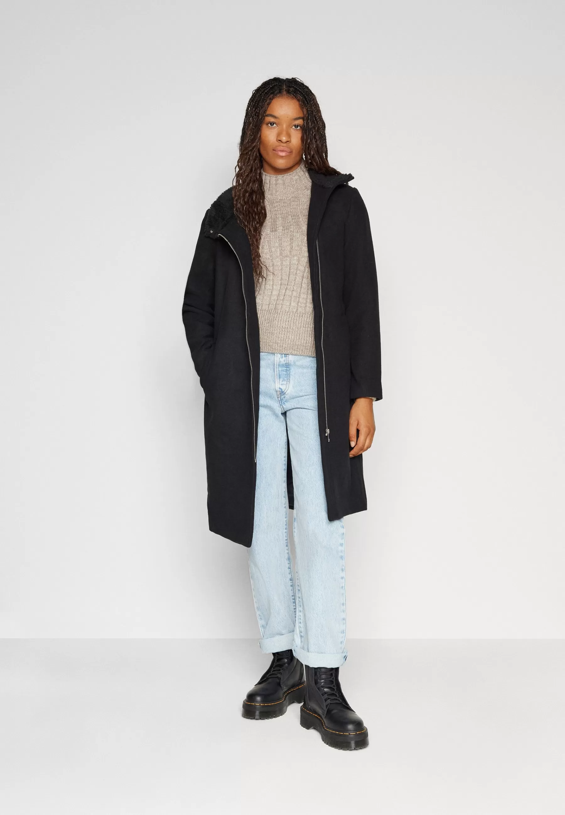 New Vmdenverfebe Long Coat - Cappotto Classico Donna Classici