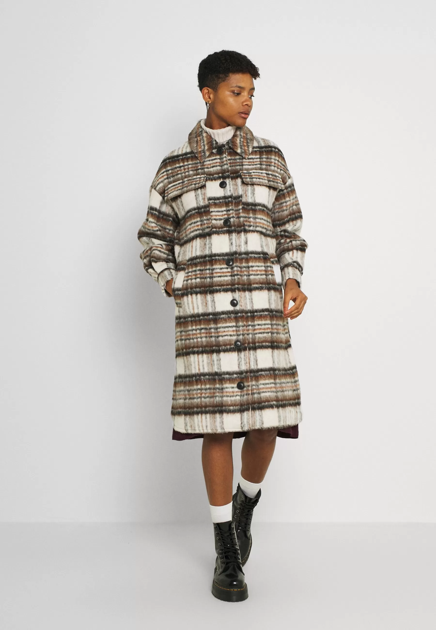 Outlet Vmgemma Check Long Jacket - Cappotto Classico Donna Classici