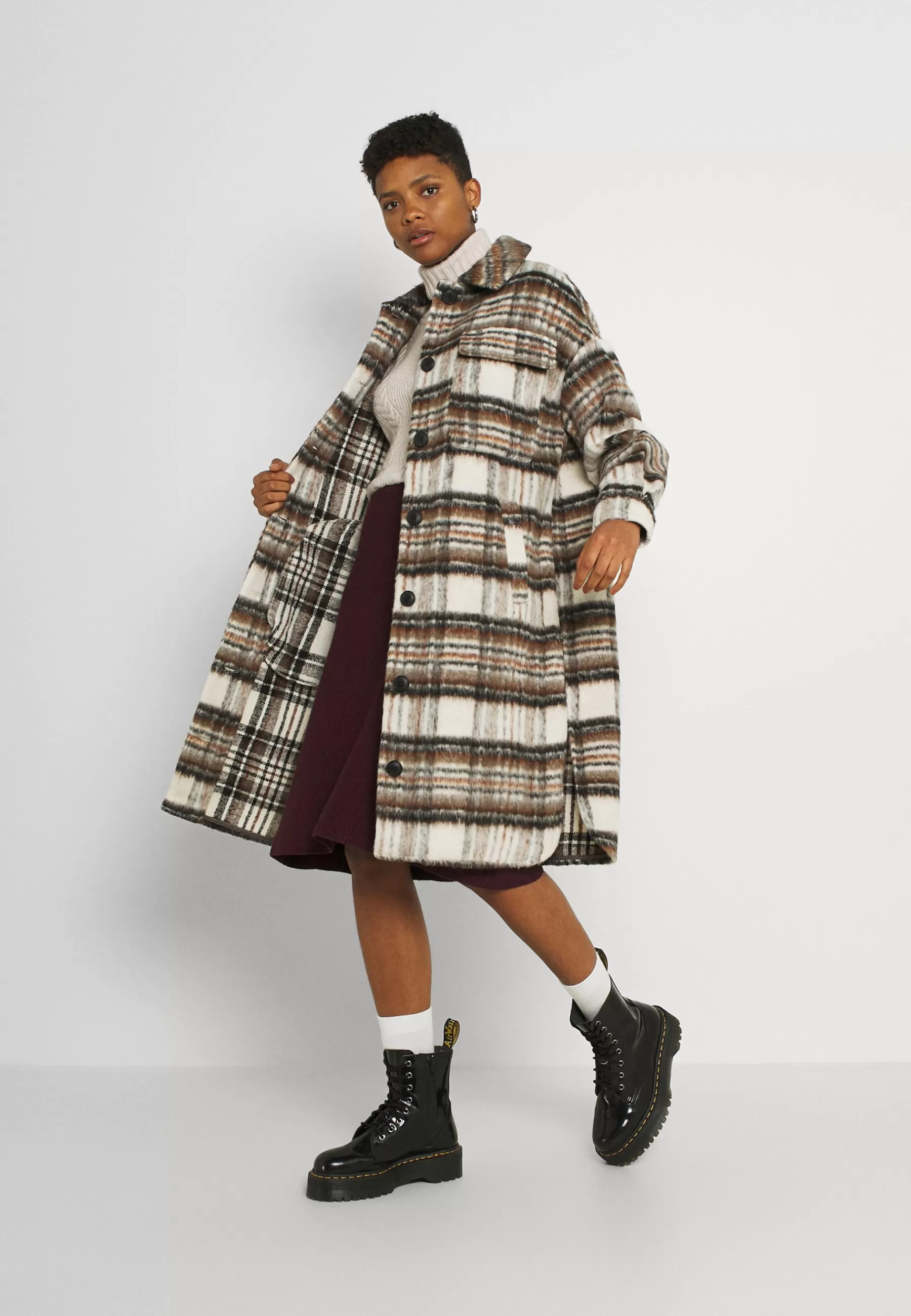 Outlet Vmgemma Check Long Jacket - Cappotto Classico Donna Classici